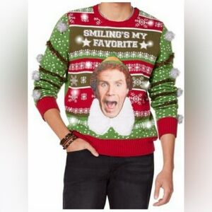 The ELF Spencer’s Light Up Smiling's My Favorite Ugly Christmas Sweater Size XL.
